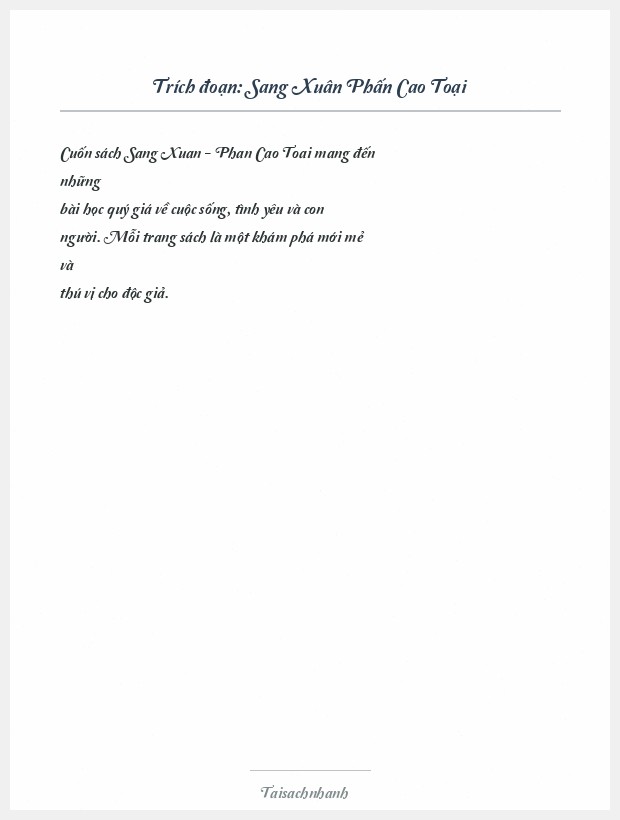 Trích đoạn Sang Xuân Phấn Cao Toại