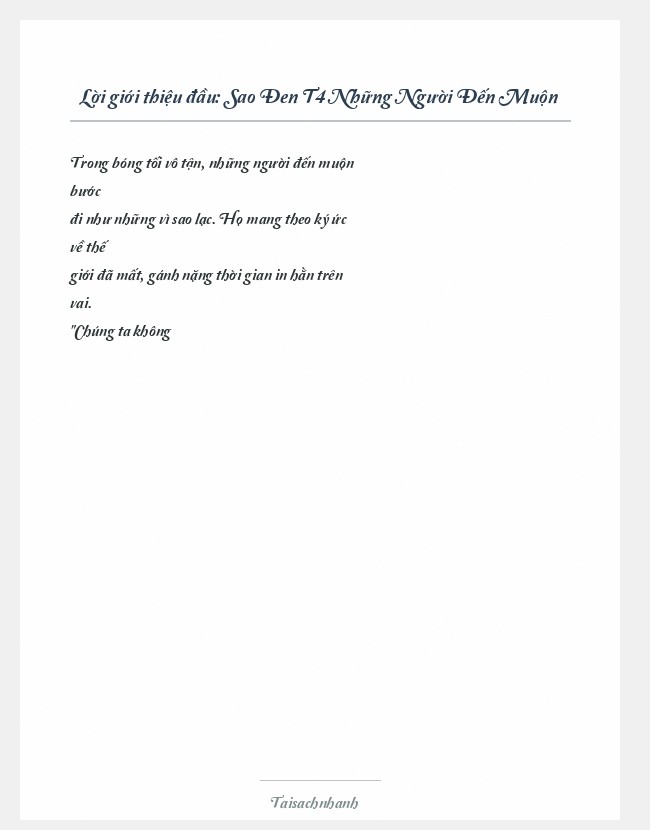 Trích đoạn Sao Đen T4 Những Người Đến Muộn