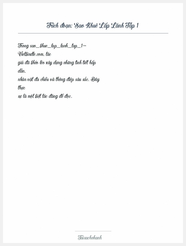 Trích đoạn Sao Khuê Lấp Lánh Tập 1
