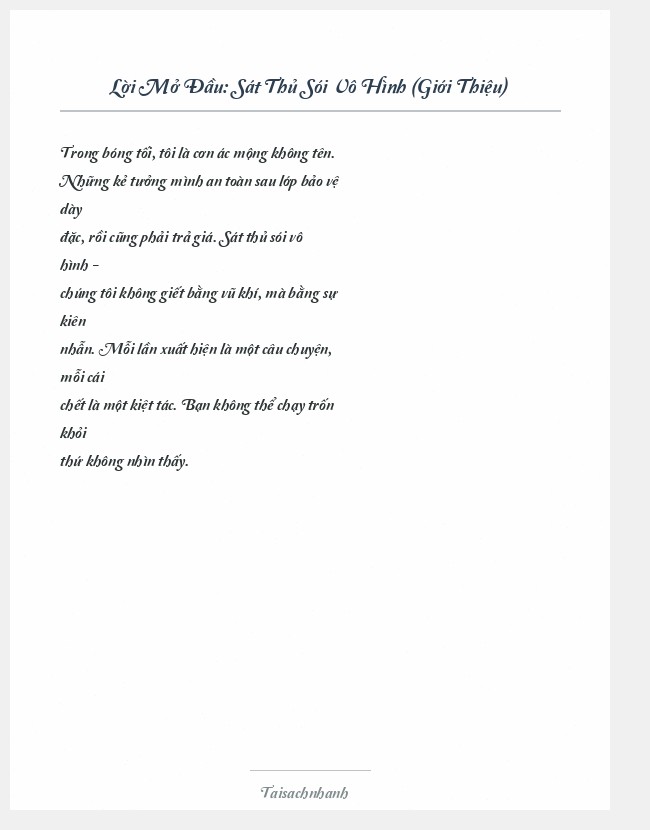 Trích đoạn Sát Thủ Sói Vô Hình (Giới Thiệu)