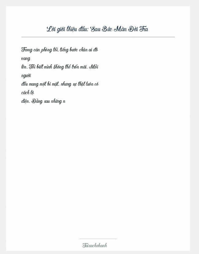 Trích đoạn Sau Bức Màn Đời Tra