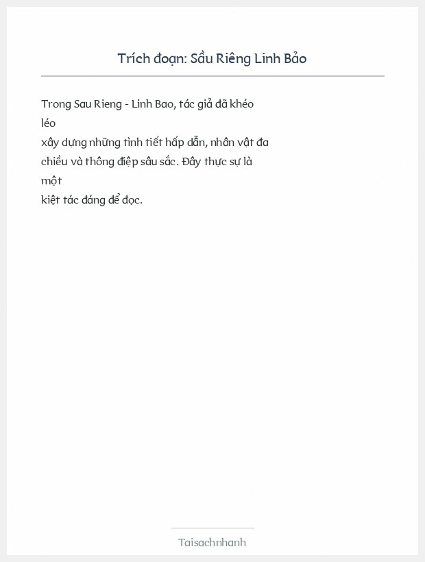 Trích đoạn Sầu Riêng Linh Bảo