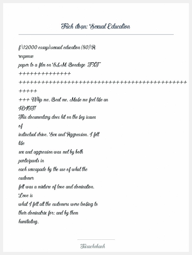 Trích đoạn Sexual Education