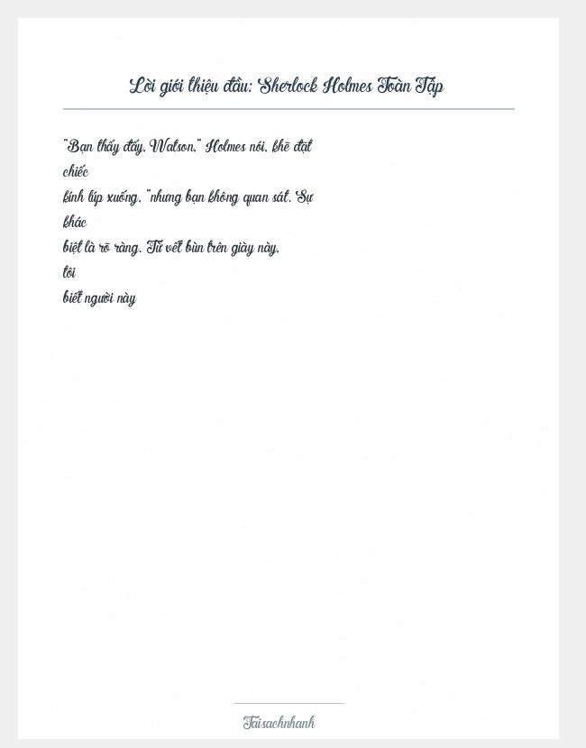 Trích đoạn Sherlock Holmes Toàn Tập