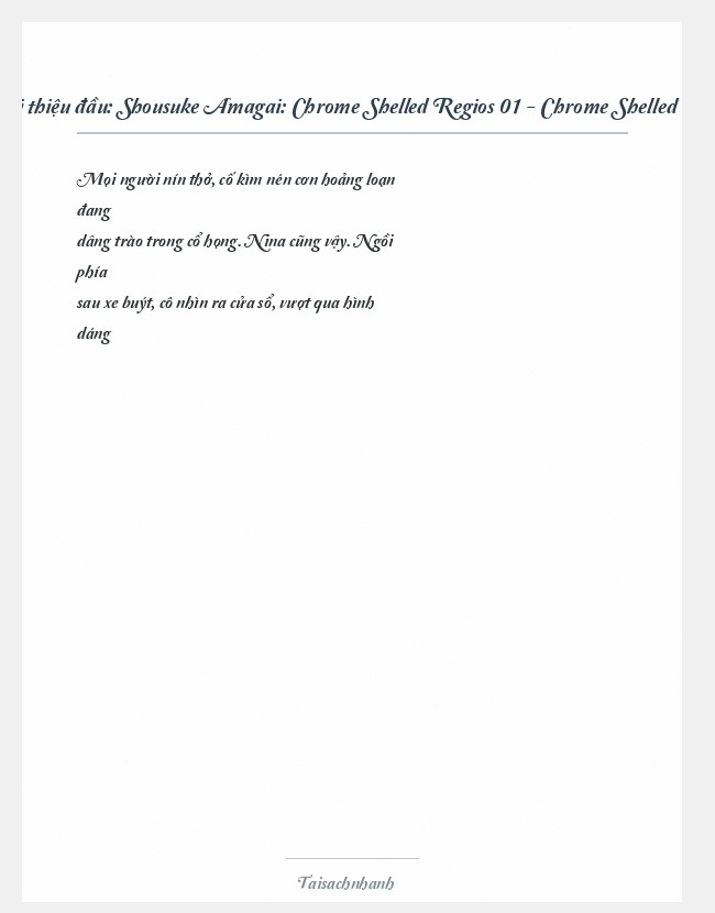 Trích đoạn Shousuke Amagai: Chrome Shelled Regios 01 - Chrome Shelled Regios