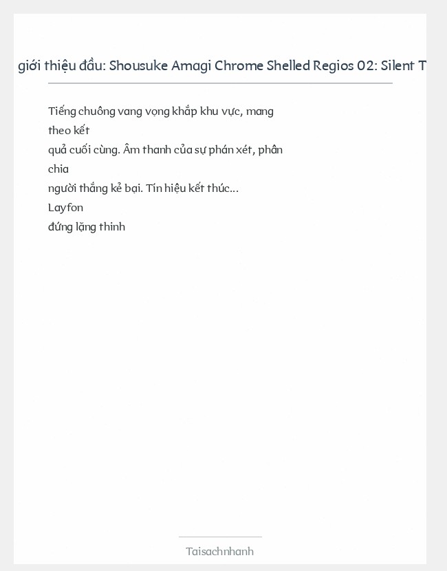 Trích đoạn Shousuke Amagi Chrome Shelled Regios 02: Silent Talk