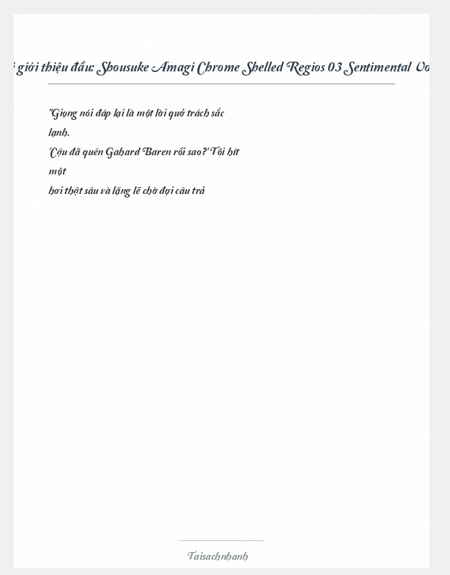 Trích đoạn Shousuke Amagi Chrome Shelled Regios 03 Sentimental Voice