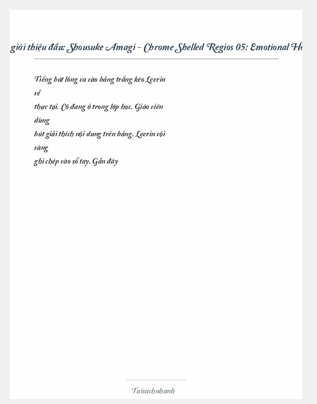 Trích đoạn Shousuke Amagi - Chrome Shelled Regios 05: Emotional Howl