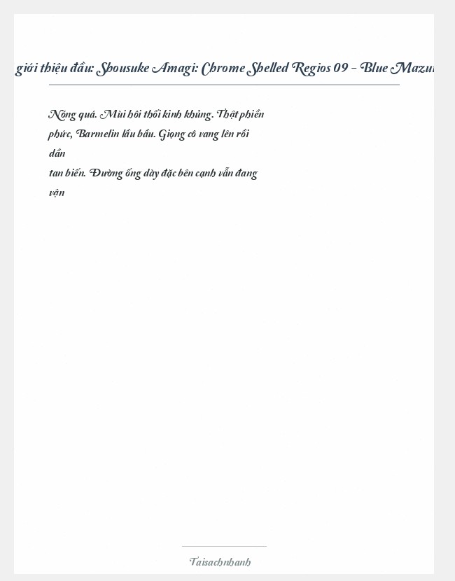 Trích đoạn Shousuke Amagi: Chrome Shelled Regios 09 - Blue Mazurka