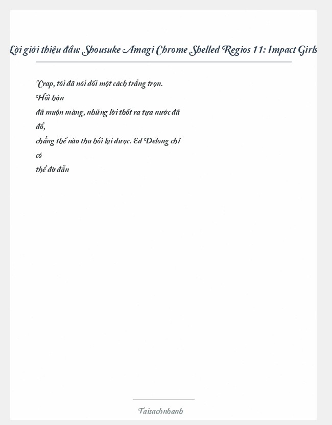 Trích đoạn Shousuke Amagi Chrome Shelled Regios 11: Impact Girls