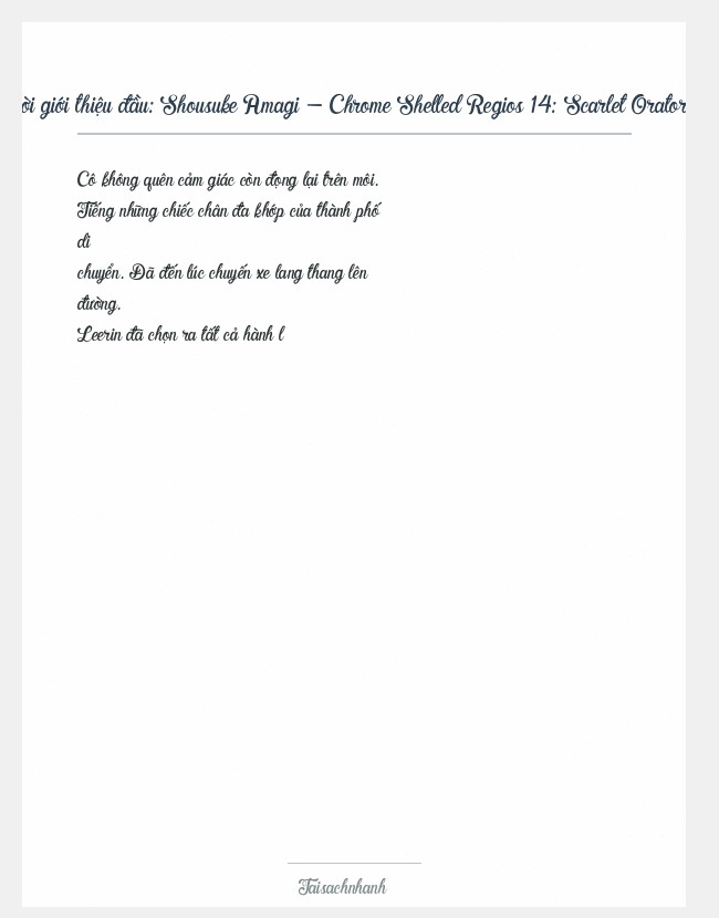 Trích đoạn Shousuke Amagi - Chrome Shelled Regios 14: Scarlet Oratorio