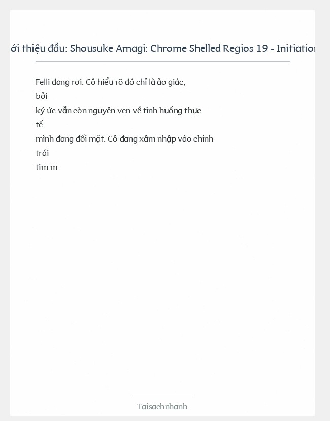 Trích đoạn Shousuke Amagi: Chrome Shelled Regios 19 - Initiation Log