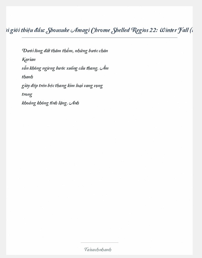 Trích đoạn Shousuke Amagi Chrome Shelled Regios 22: Winter Fall (Ii)