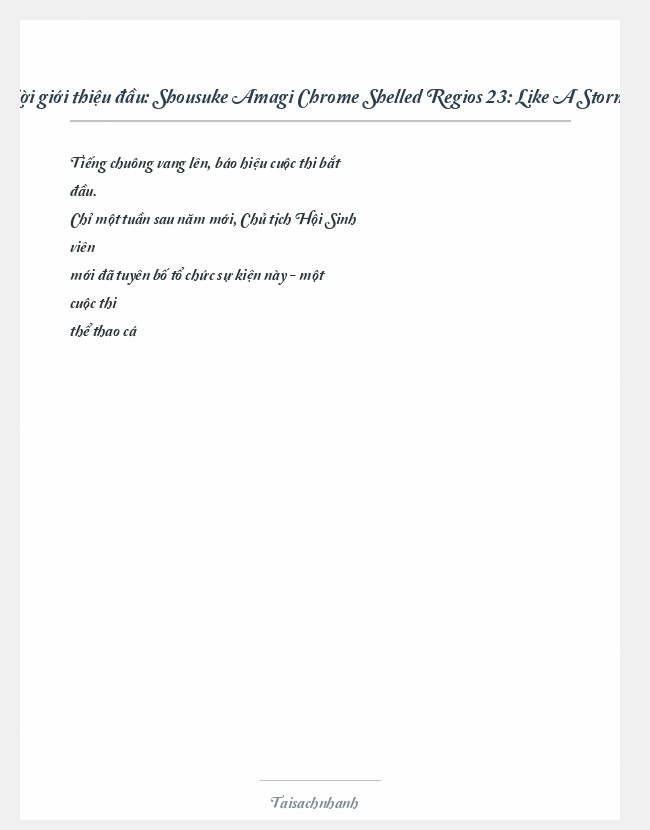 Trích đoạn Shousuke Amagi Chrome Shelled Regios 23: Like A Storm