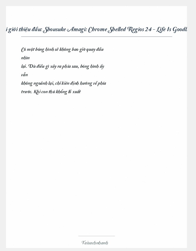 Trích đoạn Shousuke Amagi: Chrome Shelled Regios 24 - Life Is Goodbye