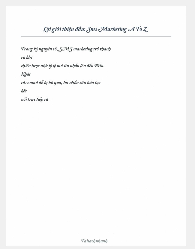 Trích đoạn Sms Marketing A To Z