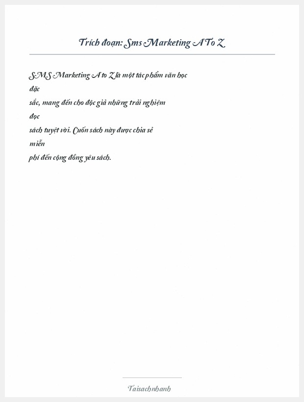 Trích đoạn Sms Marketing A To Z