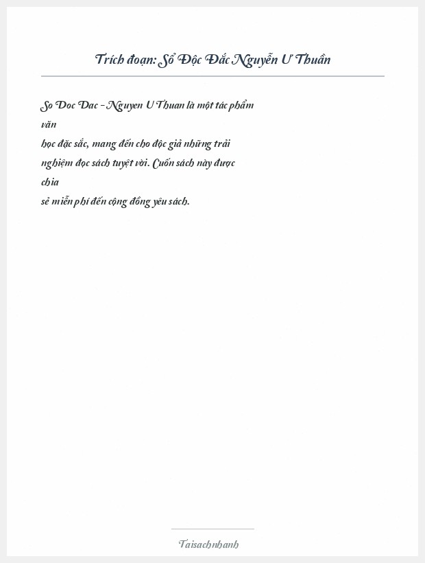 Trích đoạn Sổ Độc Đắc Nguyễn Ư Thuần