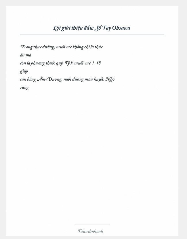 Trích đoạn Sổ Tay Ohsawa