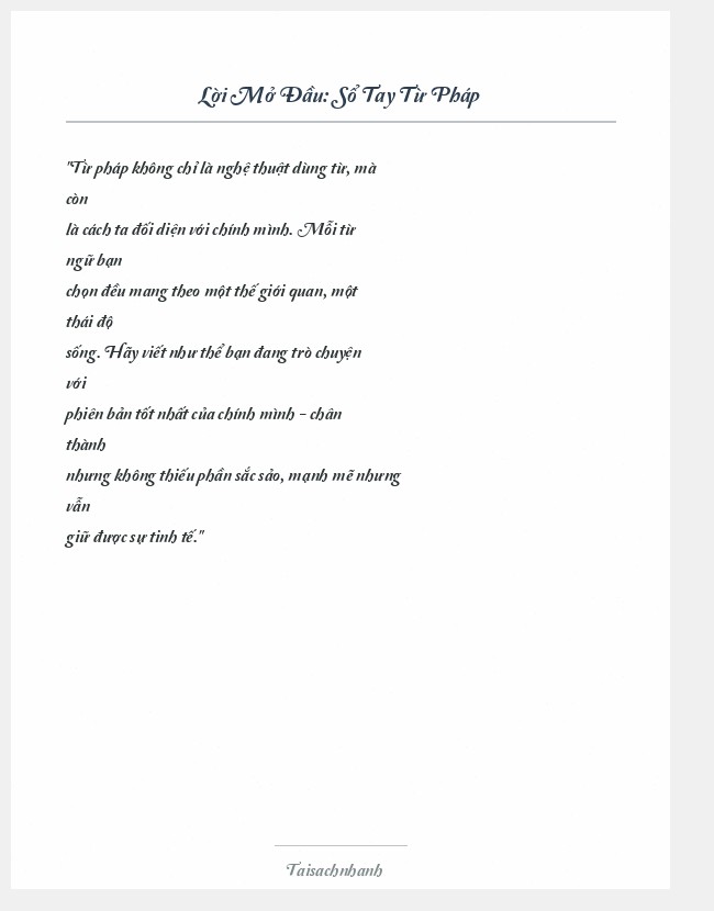 Trích đoạn Sổ Tay Từ Pháp
