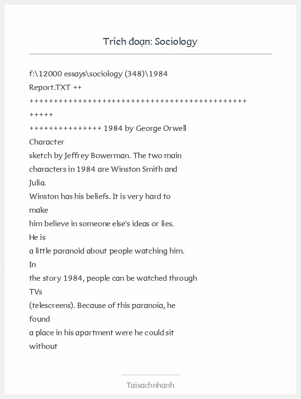 Trích đoạn Sociology