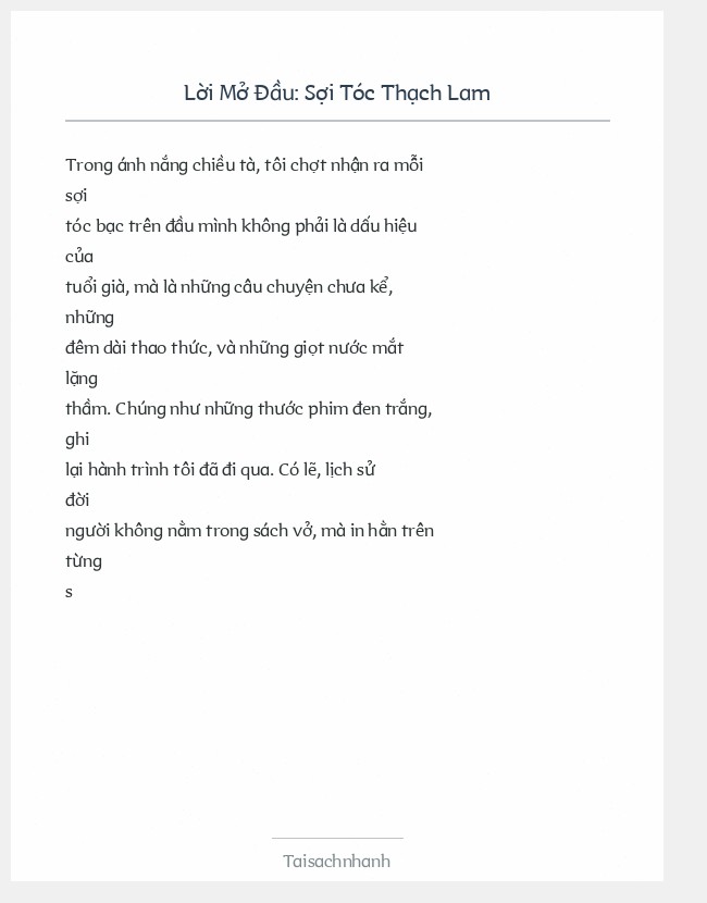 Trích đoạn Sợi Tóc Thạch Lam