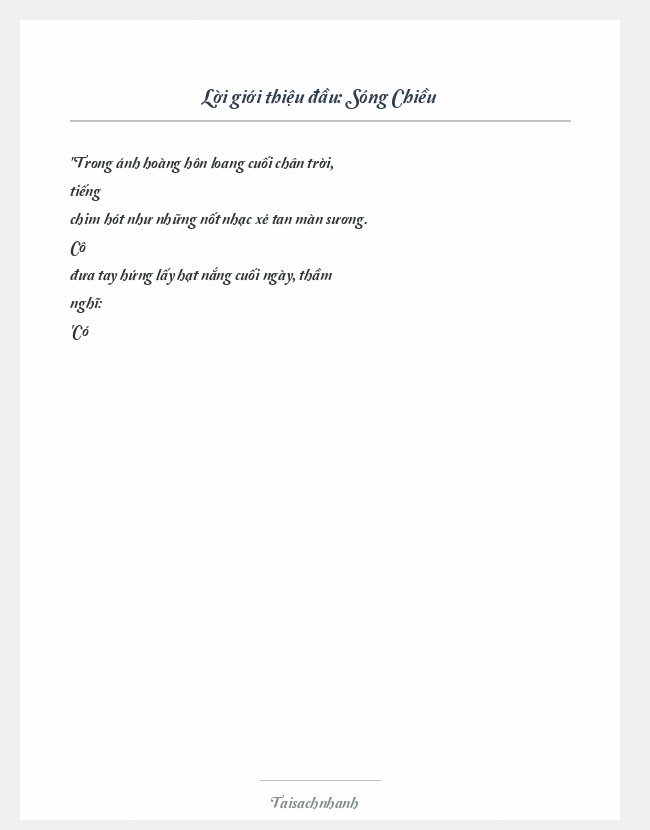 Trích đoạn Sóng Chiều