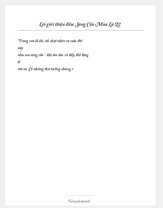 Trích đoạn Sóng Cồn Mùa Lũ Q2