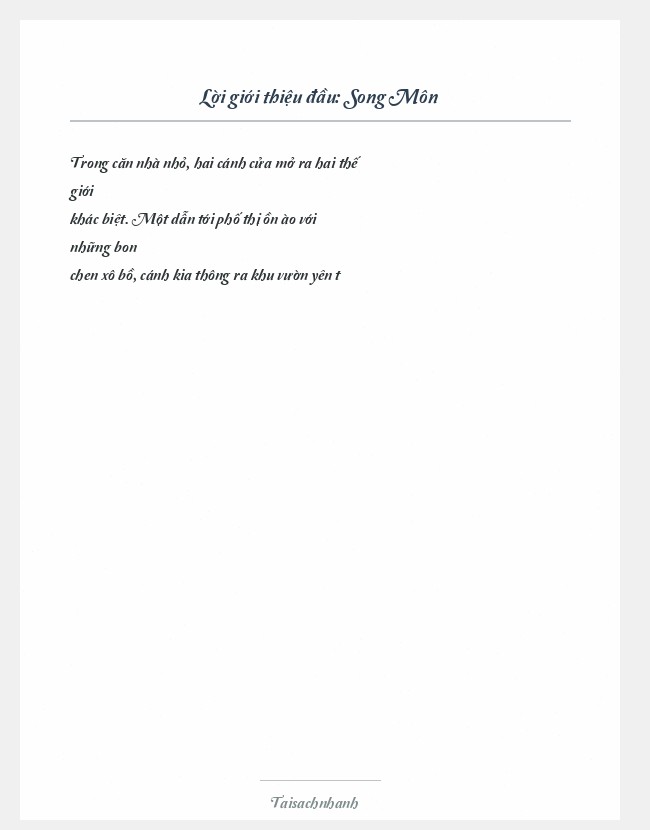 Trích đoạn Song Môn