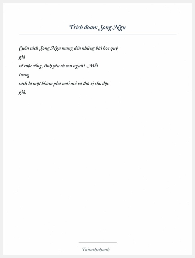 Trích đoạn Song Ngu