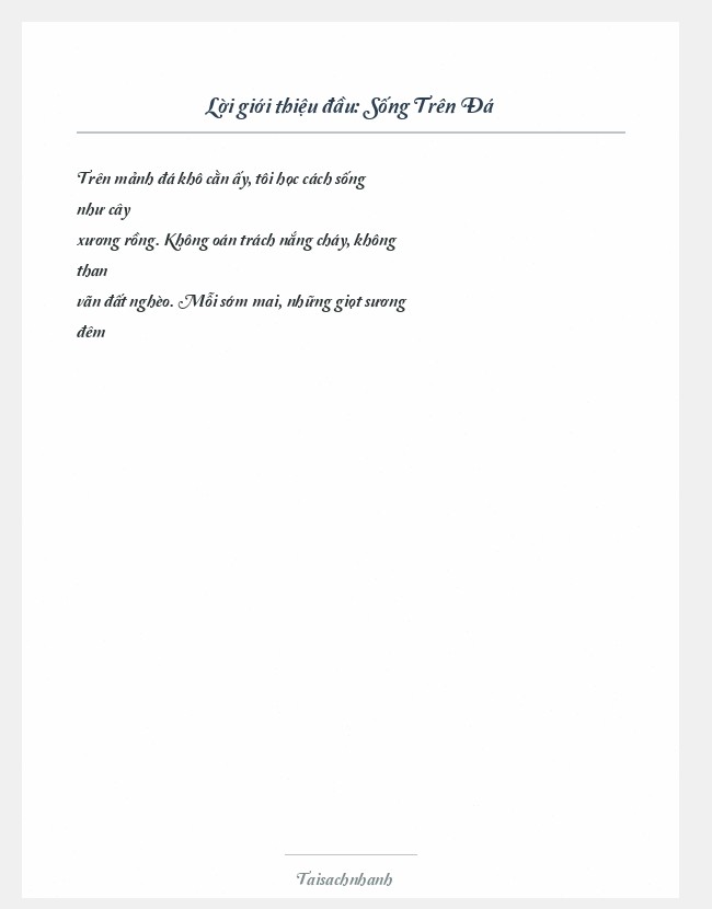 Trích đoạn Sống Trên Đá