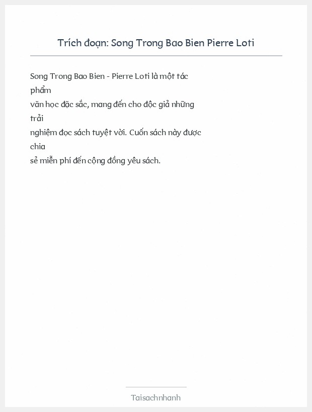 Trích đoạn Song Trong Bao Bien Pierre Loti