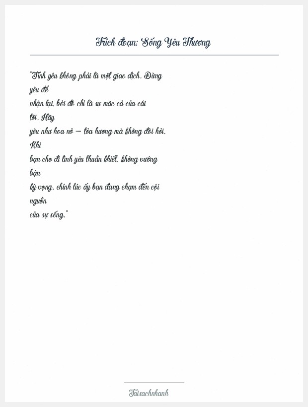 Trích đoạn Sống Yêu Thương