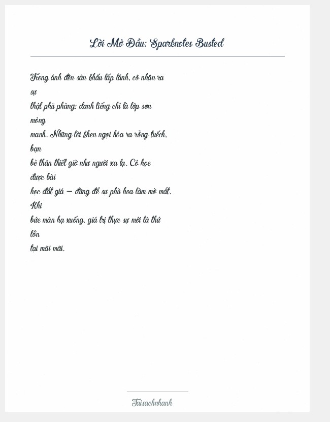 Trích đoạn Sparknotes Busted