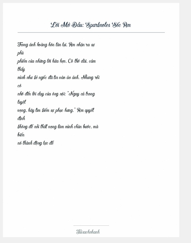 Trích đoạn Sparknotes Sốc Am