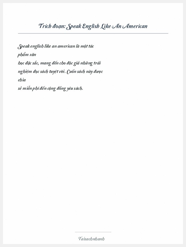 Trích đoạn Speak English Like An American