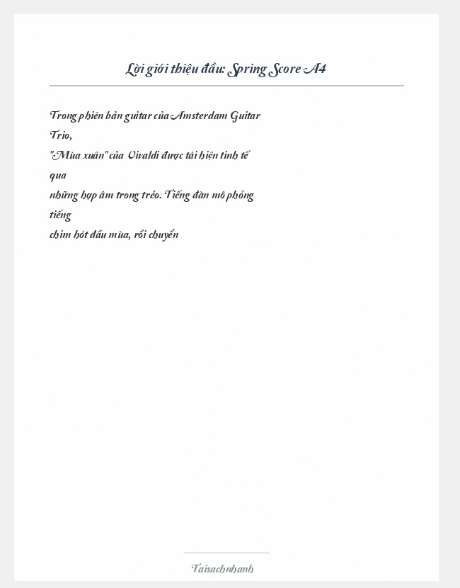 Trích đoạn Spring Score A4