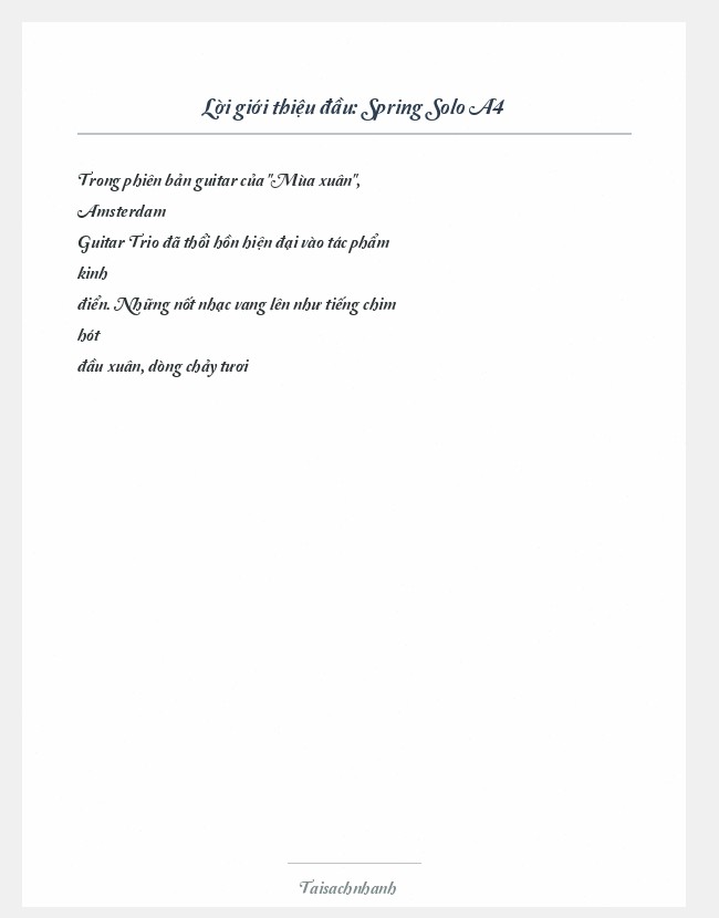 Trích đoạn Spring Solo A4