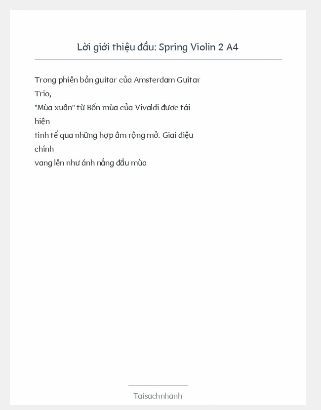 Trích đoạn Spring Violin 2 A4