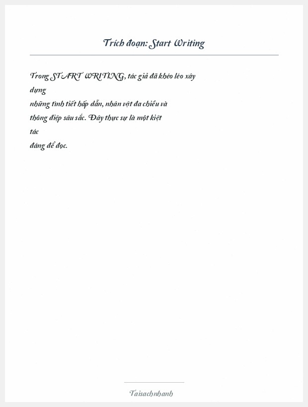 Trích đoạn Start Writing