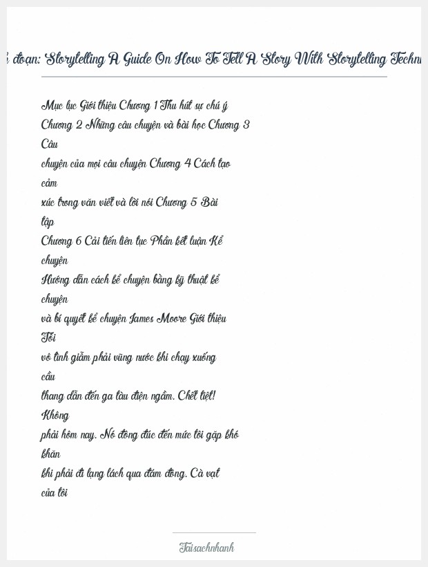 Trích đoạn Storytelling A Guide On How To Tell A Story With Storytelling Techniques