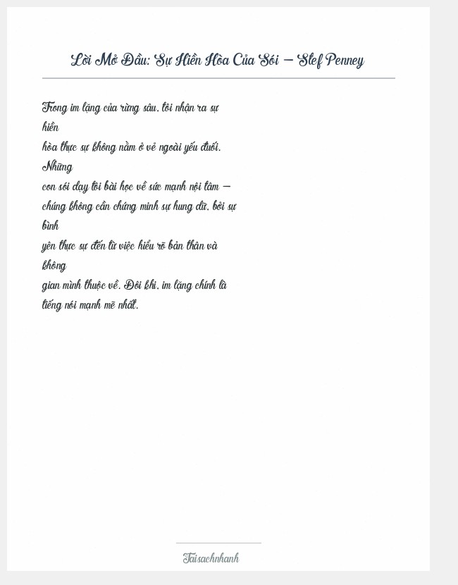 Trích đoạn Sự Hiền Hòa Của Sói - Stef Penney