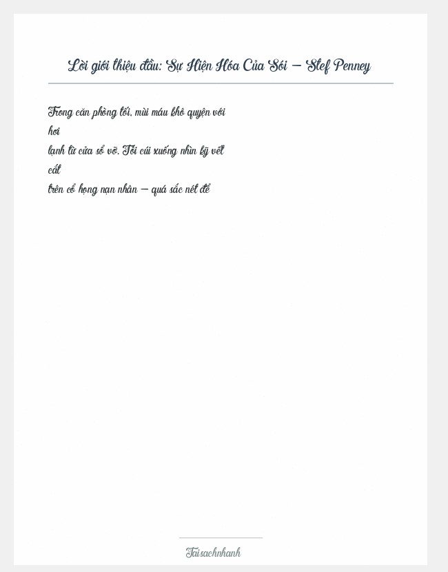 Trích đoạn Sự Hiện Hóa Của Sói - Stef Penney