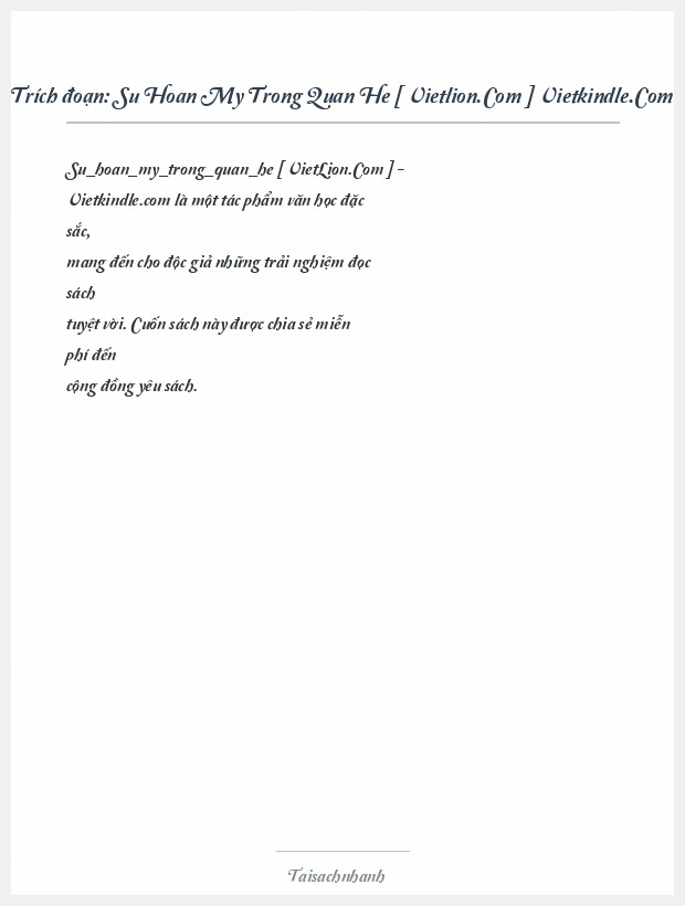 Trích đoạn Su Hoan My Trong Quan He [ Vietlion.Com ] Vietkindle.Com