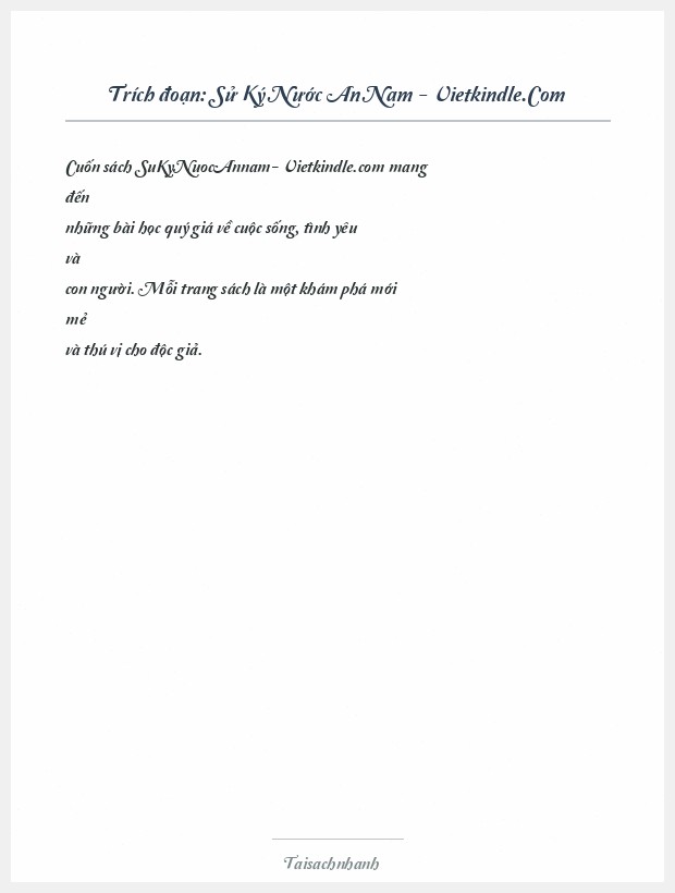 Trích đoạn Sử Ký Nước An Nam - Vietkindle.Com