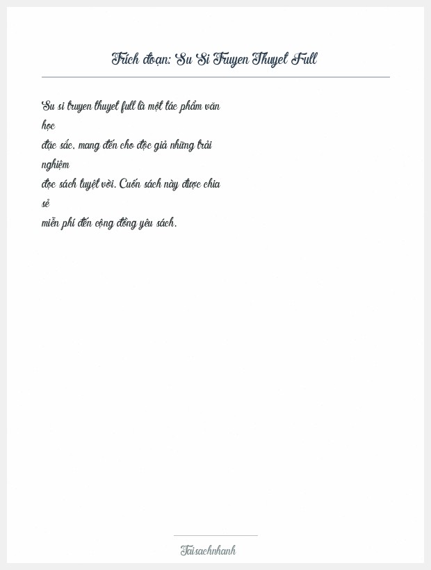 Trích đoạn Su Si Truyen Thuyet Full