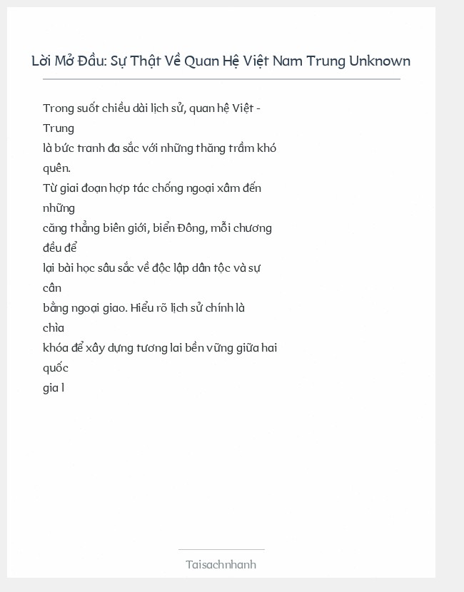 Trích đoạn Sự Thật Về Quan Hệ Việt Nam Trung Unknown