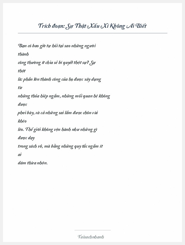 Trích đoạn Sự Thật Xấu Xí Không Ai Biết