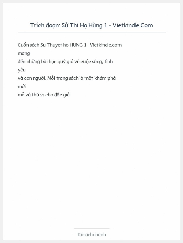 Trích đoạn Sử Thi Họ Hùng 1 - Vietkindle.Com