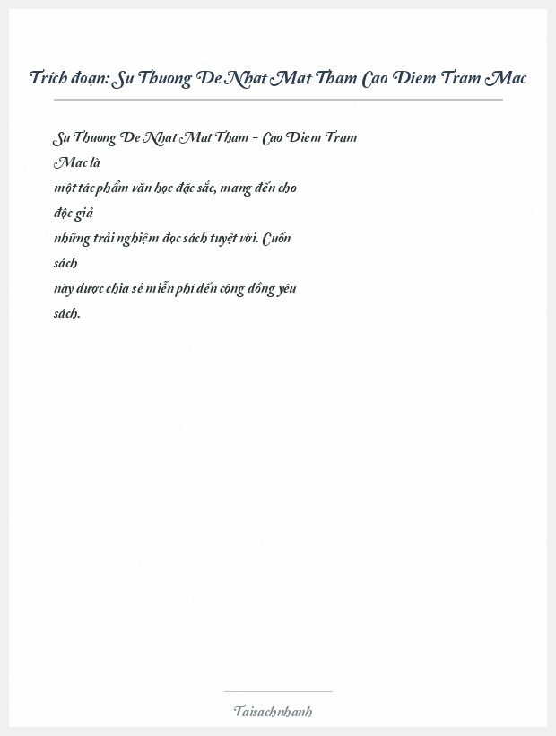 Trích đoạn Su Thuong De Nhat Mat Tham Cao Diem Tram Mac